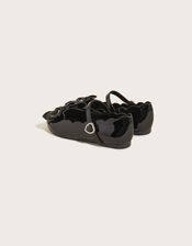 Patent Butterfly Ballerina Flats, Black (BLACK), large