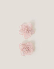 2-Pack Flower Bead Hair Clips, Pink (PALE PINK), large