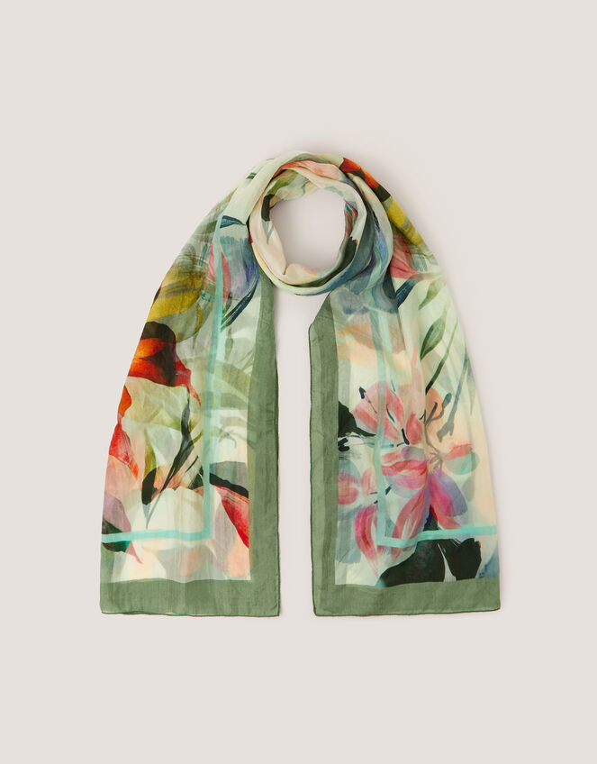 Aimee Lou Floral Square Silk Scarf, , large