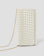 Becky Woven Bridal Clutch Bag, , large