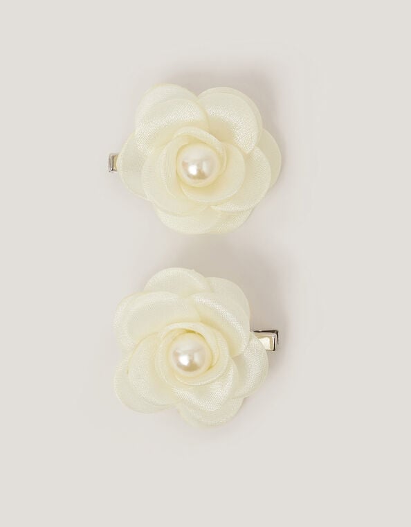 2-Pack Flower Girl Hair Clips, Ivory (IVORY), large