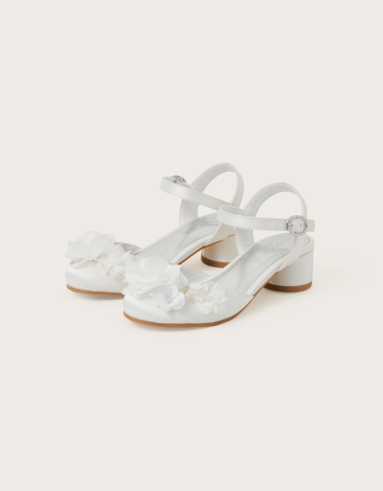 Ivory flower girl hotsell shoes with heel