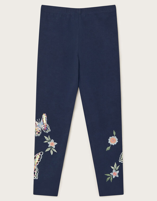 Sequin Butterfly Leggings, Blue (NAVY), large