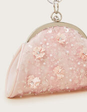 Embroidered Tulle Bangle Mini Bag, Pink (PINK), large