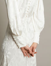 Grace Long Sleeve Satin Wedding Dress, Ivory (IVORY), large