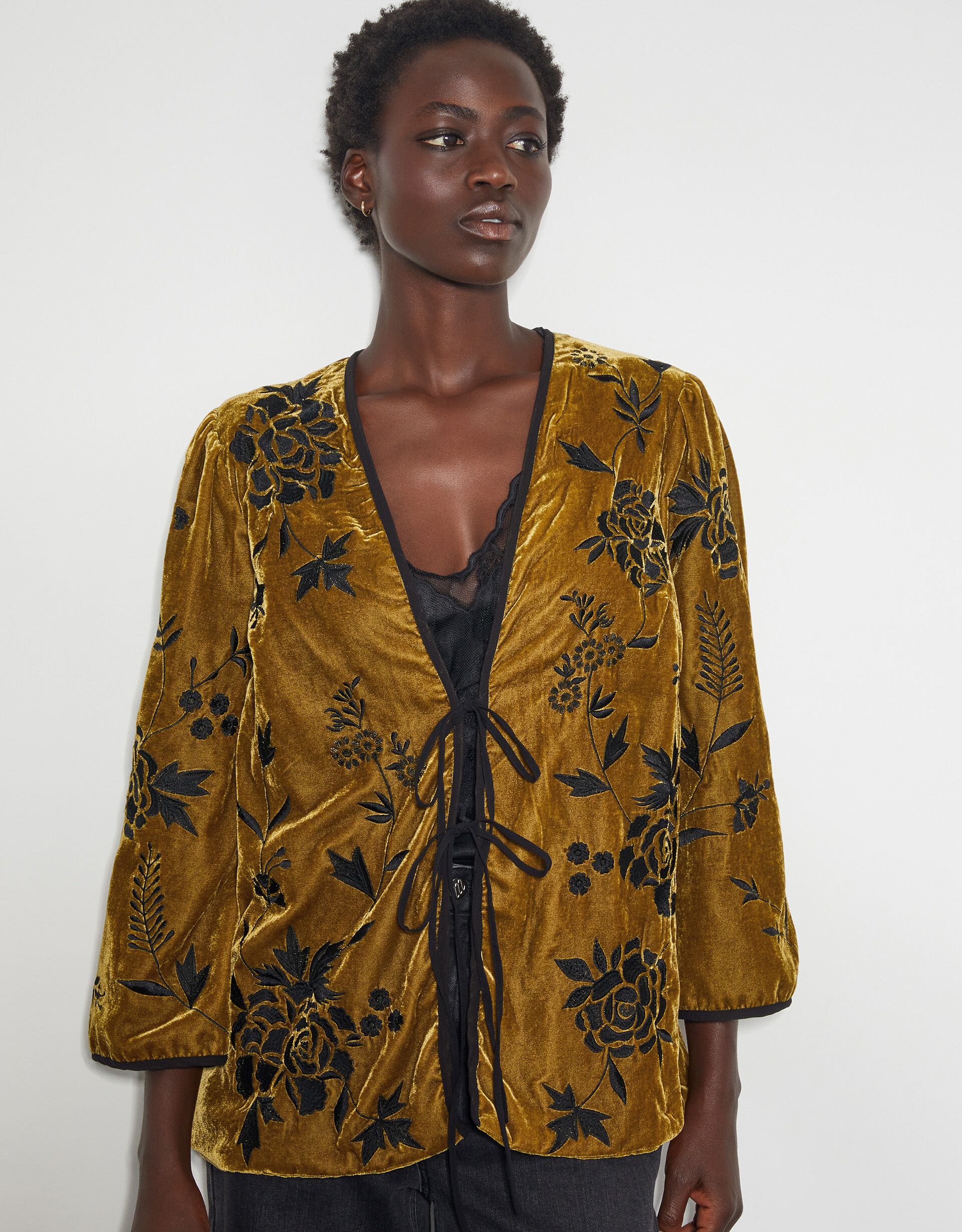 Floral velvet jacket on sale