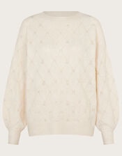 Pearl Detail Jumper, Ivory (IVORY), large