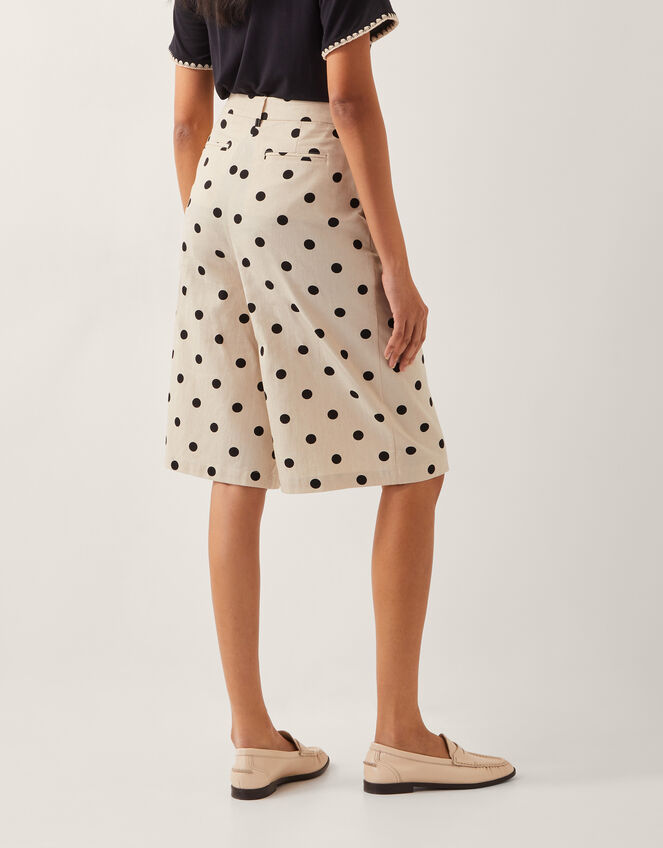 Isabel Polka Dot Longline Shorts, Ivory (IVORY), large
