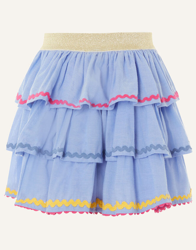 Chambray Ricrac Skirt , Blue (BLUE), large