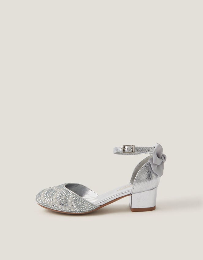 Embellished Metallic Two Part Heels, Silver (SILVER), large