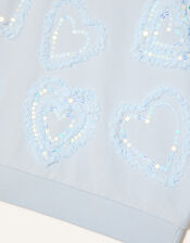 Tulle Heart Sweat Top, Blue (BLUE), large