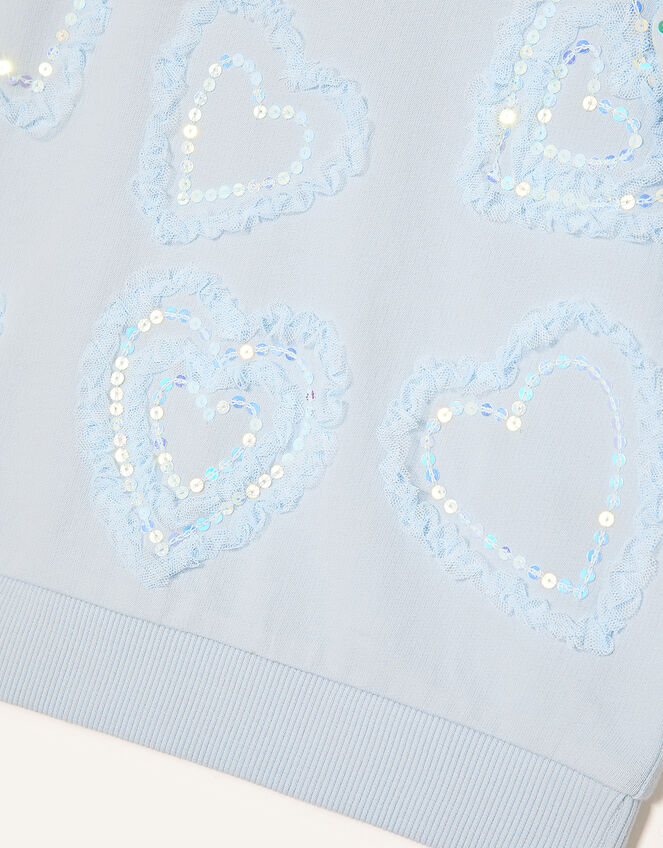 Tulle Heart Sweat Top, Blue (BLUE), large