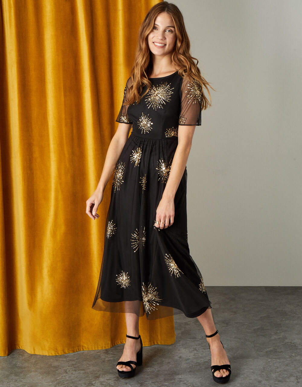 Women Dresses | Edie Starburst Embellished Dress Black - OD40946