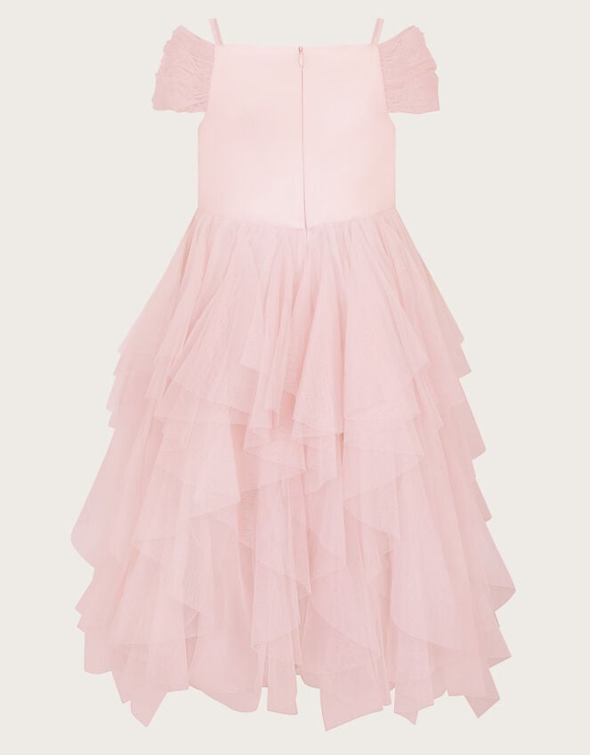 Scarlett Bardot Tulle Ruffle Dress, Pink (PINK), large