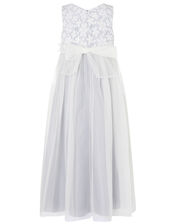 Floral Lace Maxi Dress, Grey (GREY), large