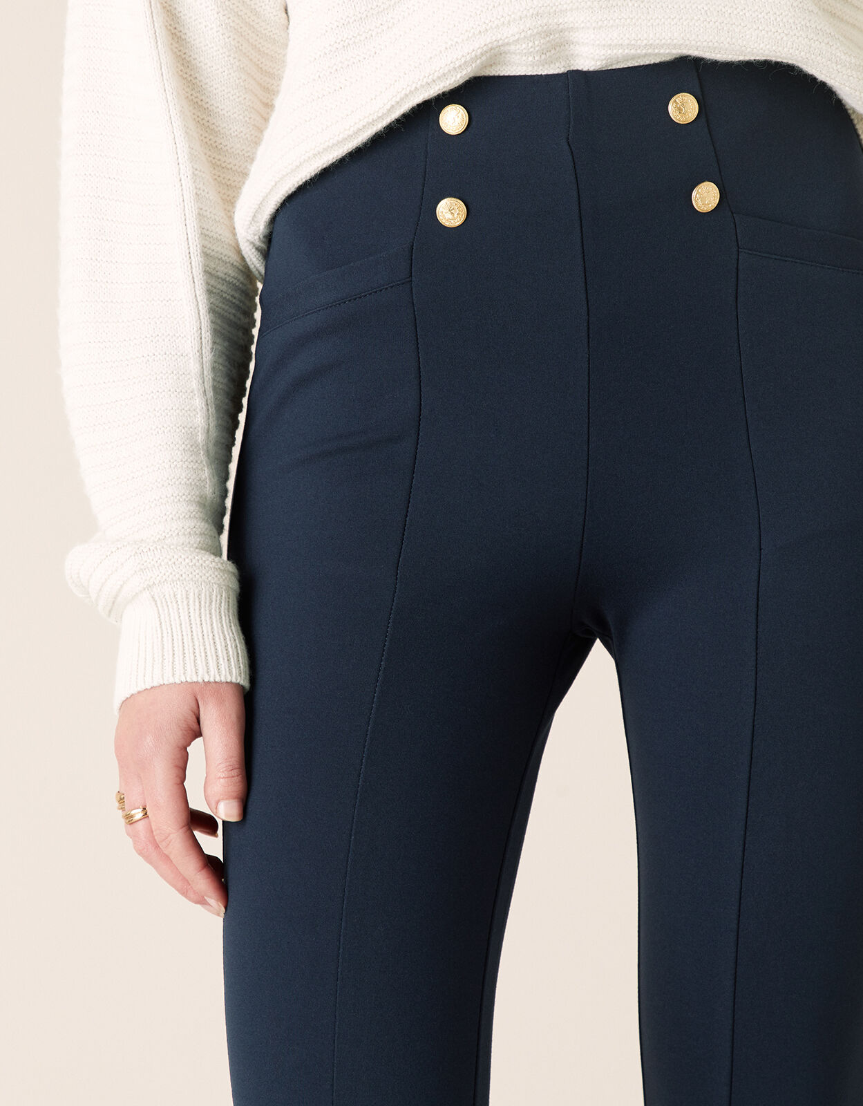 Ladies navy treggings clearance