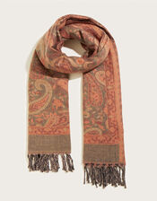 Paisley Print Jacquard Scarf, , large
