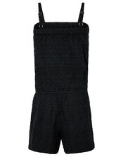 Leah Lace Playsuit, Black (BLACK), large