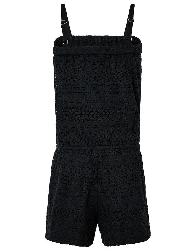 Leah Lace Playsuit, Black (BLACK), large
