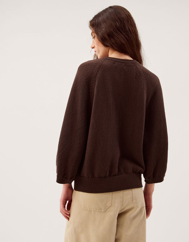 Caryn Cotton Blend Cardigan, Brown (CHOCOLATE), large