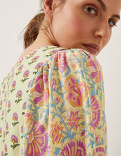 Betty Mix Floral Print Top, Yellow (YELLOW), large