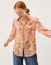 Isabella Floral Print Blouse, Purple (LILAC), large