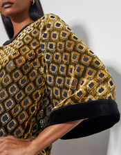 Jade Devor&eacute; Velvet Top, Brown (CHOCOLATE), large