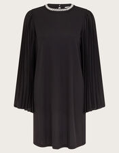 Jaye Jewel Collar Tunic Dress, Black (BLACK), large