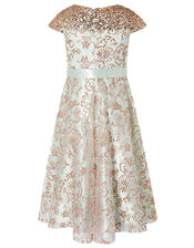 Riona Duck Egg Sparkle Dress, Teal (DUCK EGG), large