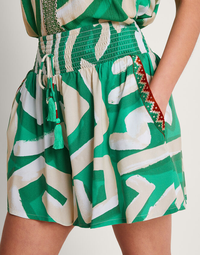 Posy Print Shorts, Green (GREEN), large