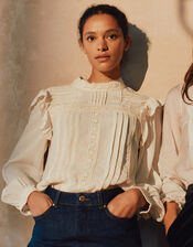Victoriana Long Sleeve Blouse, Cream (CREAM), large