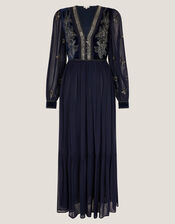 Joanna Velvet Embellished Maxi Dress, Blue (NAVY), large