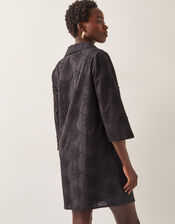 Harika Embroidered Mini Shirt Dress, Black (BLACK), large