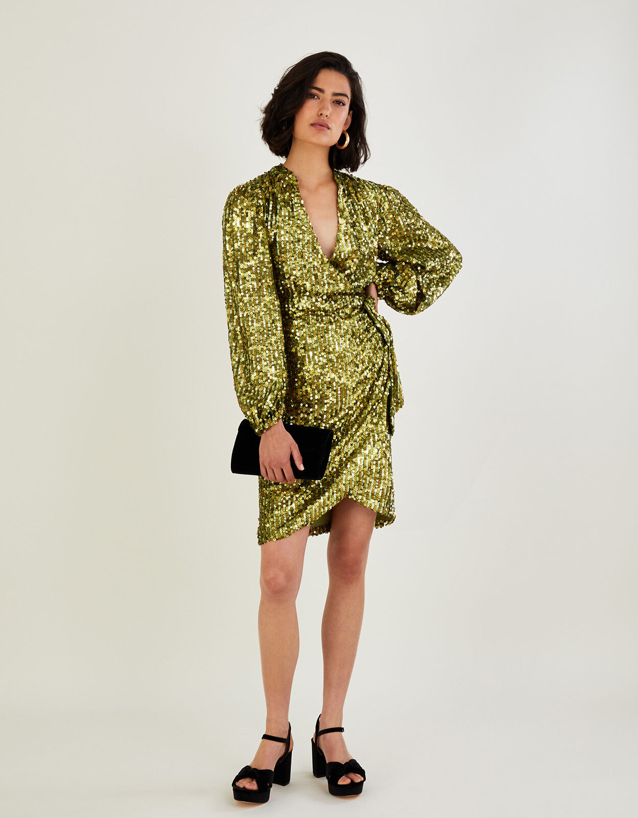 Gold wrap top dress uk
