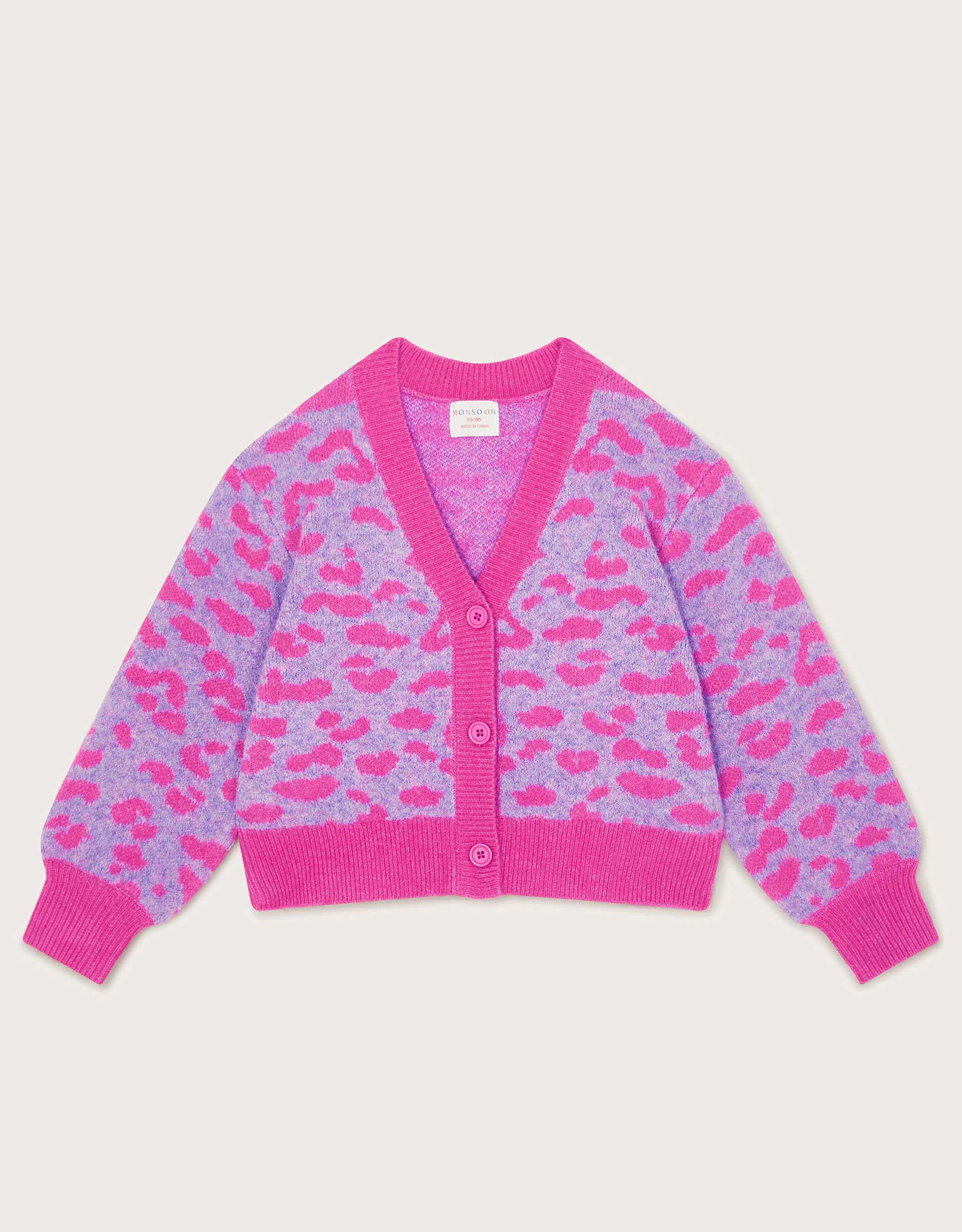 カーディガン bibiy &quot;B&quot; LEOPARD CARDIGAN (PINK) Leopard Pattern Pink Leopard Print Cardigan Leopard Tie Up