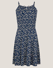 Strappy Floral Print Sundress, Blue (NAVY), large