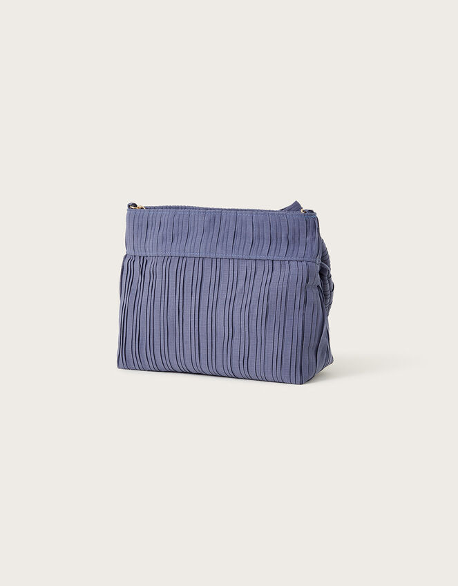 Pleated Bow Clutch Bag, Blue (BLUE), large