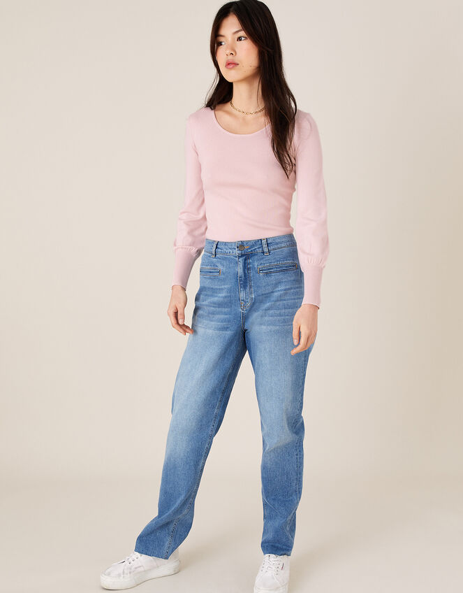 Sara Scoop Neck Knit Jumper, Pink (BLUSH), large