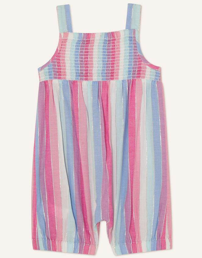 Baby Metallic Stripe Romper, Multi (MULTI), large