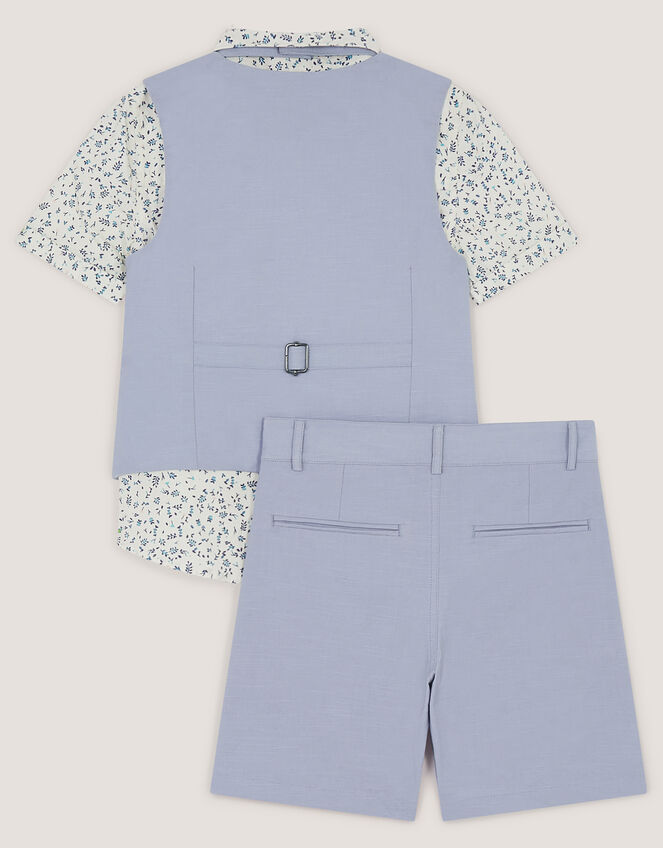 Oscar Floral 4-Piece Short Suit, Blue (BLUE), large