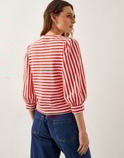 Sally Stripe Jersey Top, Red (RED), large