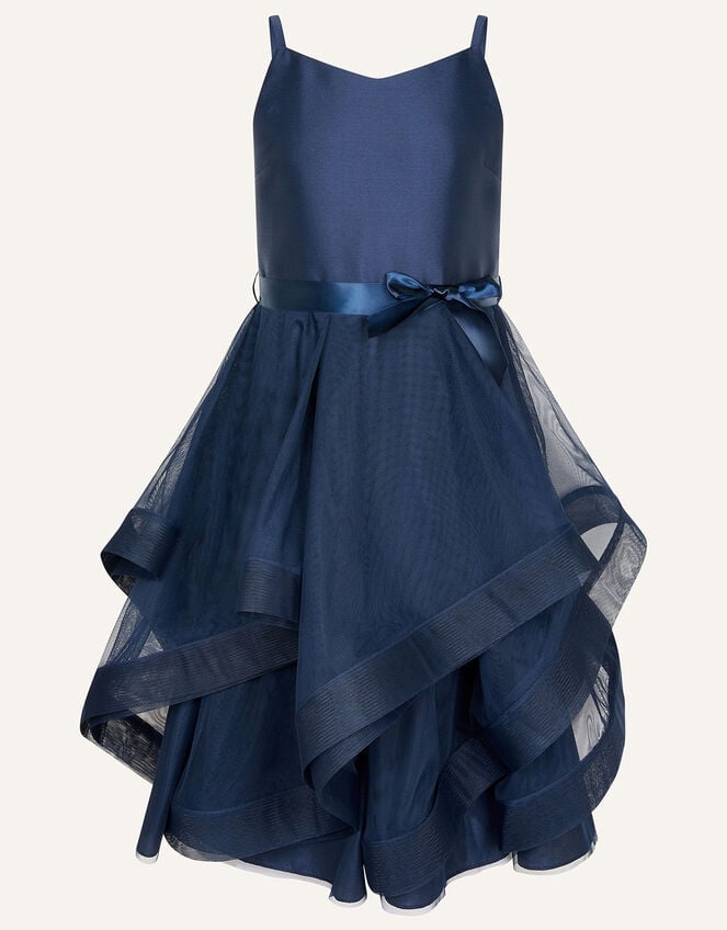 Sienna Ruffle Prom Dress, Blue (NAVY), large