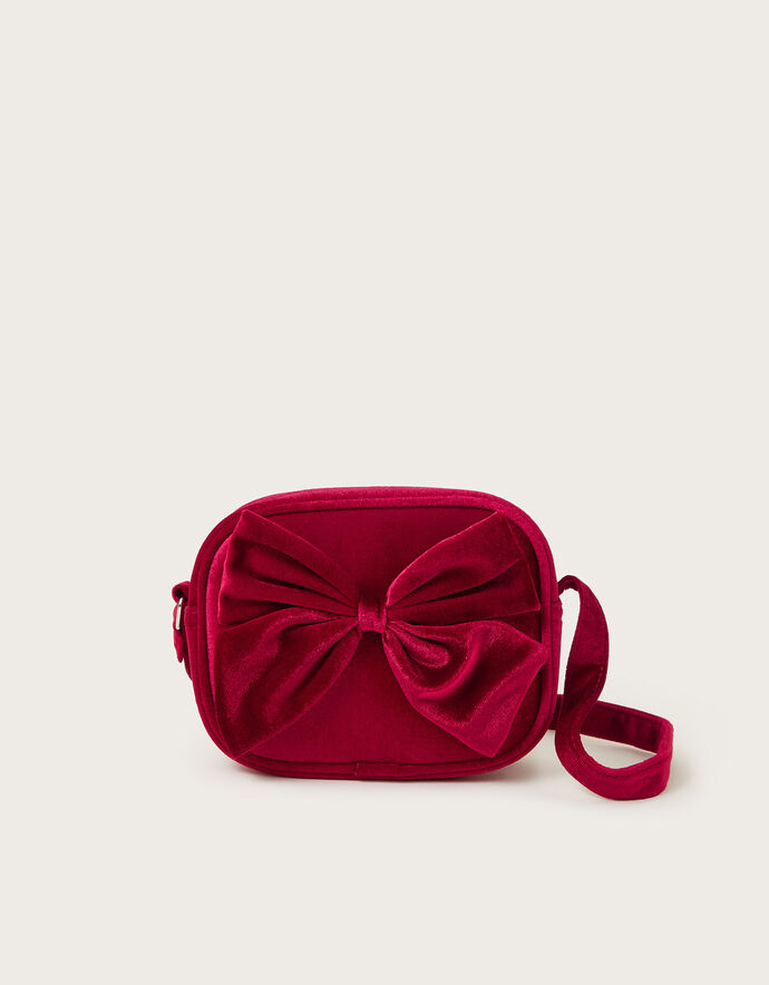 Pink and Red Velvet Bow Travel Bag