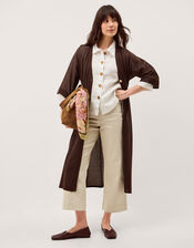 Lo Longline Cardigan, Brown (CHOCOLATE), large
