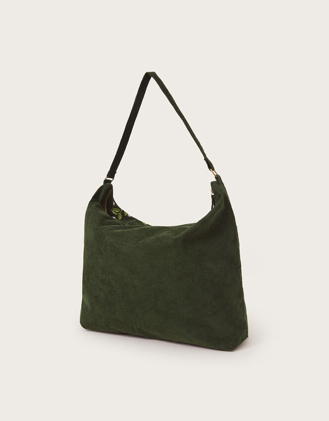 Cord Embroidered Shoulder Bag, , large