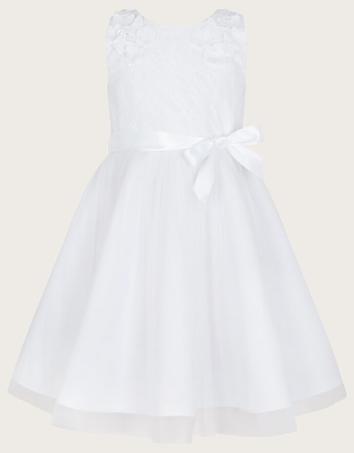 Freya Scuba Lace Communion Dress White