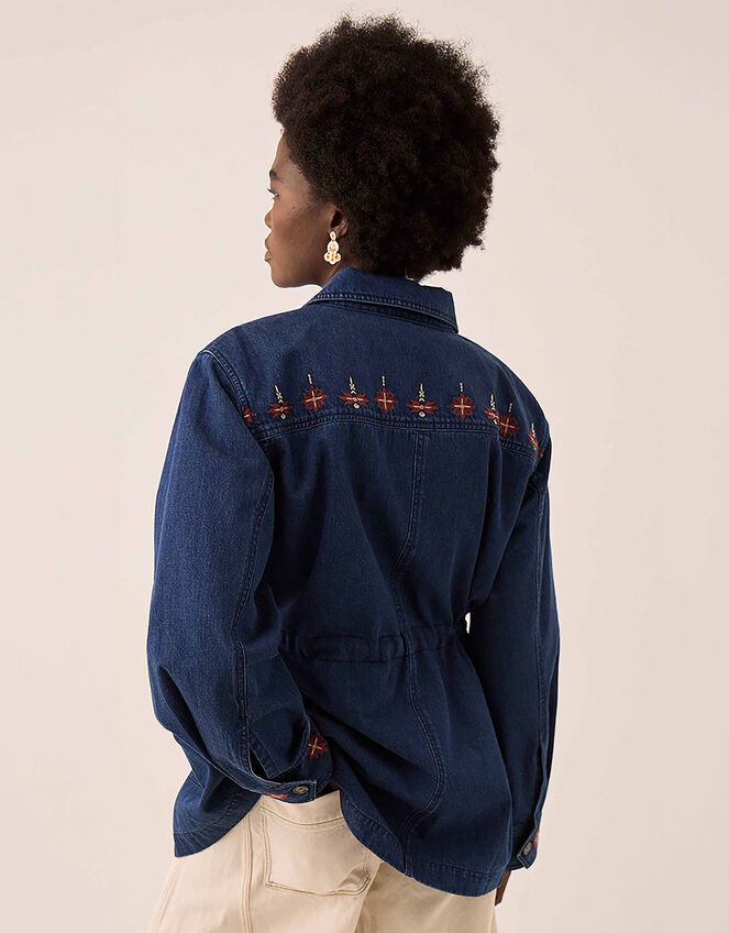 East Marion Indigo Denim Embroidered Jacket, Blue (DENIM), large