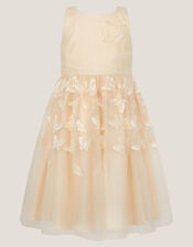 Mapel Butterfly Tulle Dress, Natural (CHAMPAGNE), large
