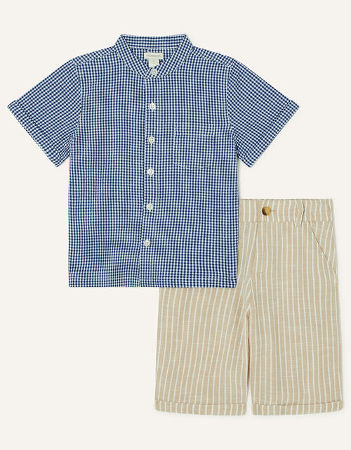 Gingham Shirt and Short Set, Multi (MULTI), large