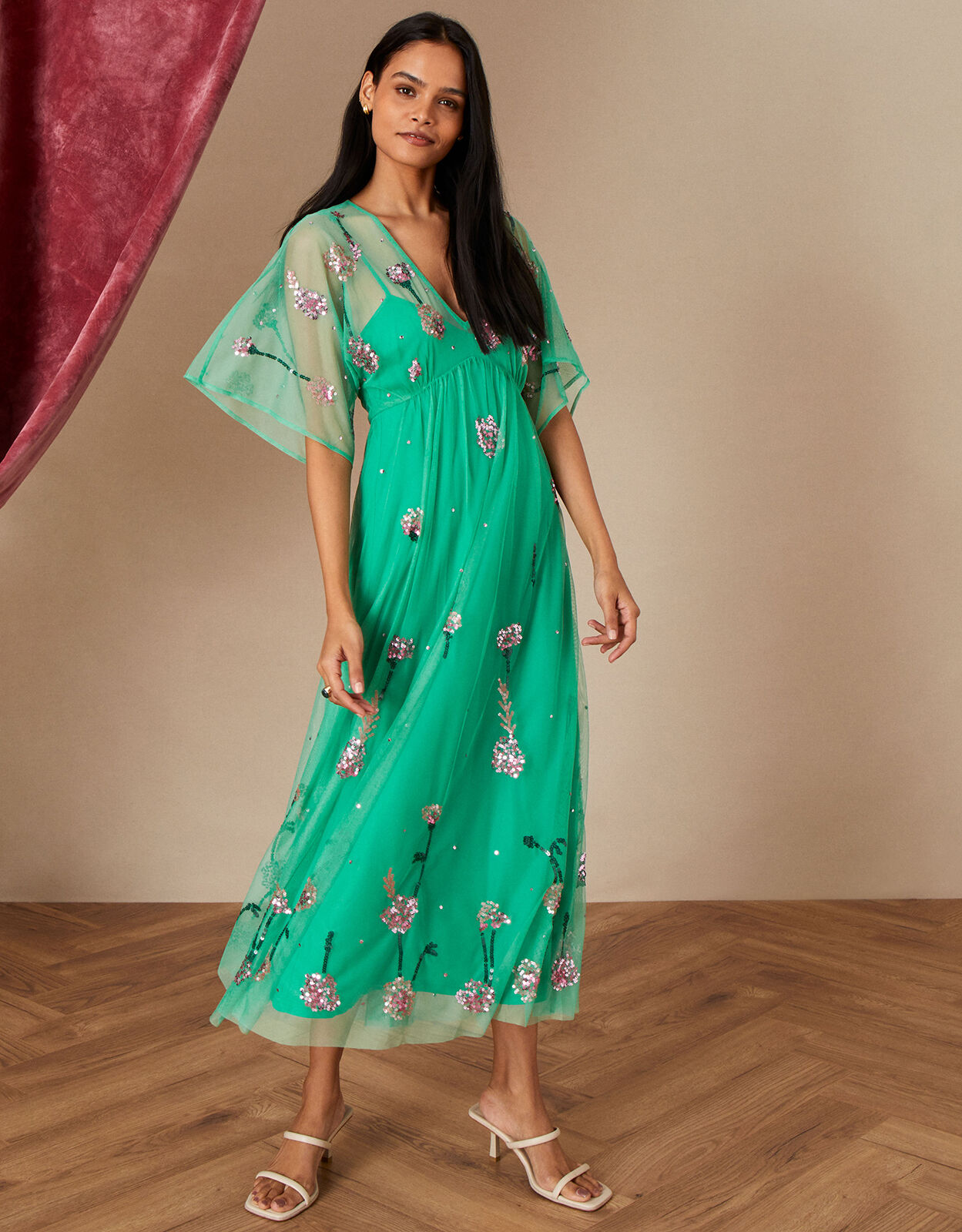 Embellished on sale midi dress